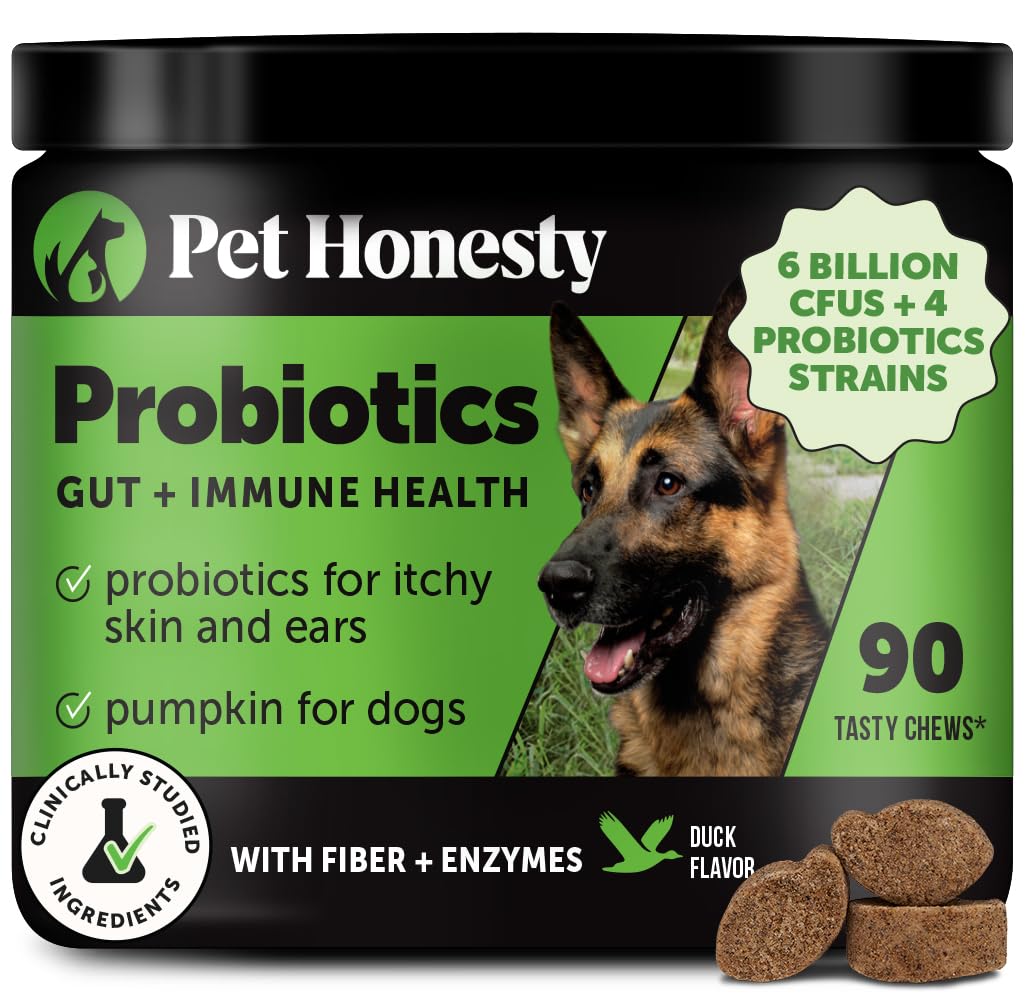 Probiotics for Dogs for Occasional Diarrhea & Bowel Support, Digestive Enzymes with Prebiotics for Gut Health for Dogs, Immunity