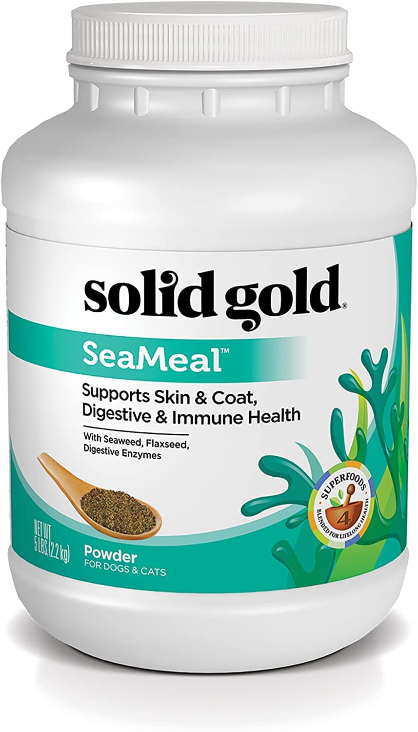 Solid Gold Dog & Cat Vitamin Supplements - Kelp Powder, Omega 3, Vitamins, Digestive Enzymes, Immune Support - 5 Lb