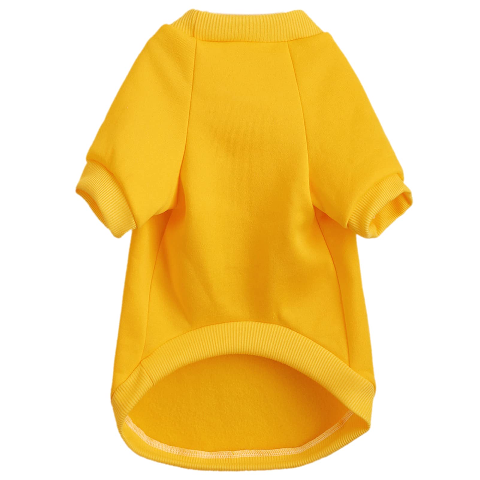 Jouhoi Puppy Sweater For Small Dogs Clothes Warm Winter Cat Clothe Pet Sweatshirt Knitwear Doggie Kitten Clothing, Yellow, Large