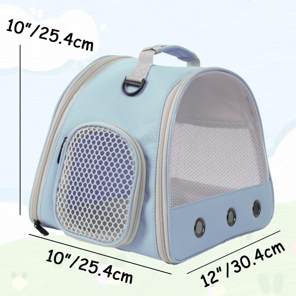 Breathable Small Animal Carrier Nylon Mesh For Front Window Guinea Pig Carrier Reptile Carrier For Travel Outdoor