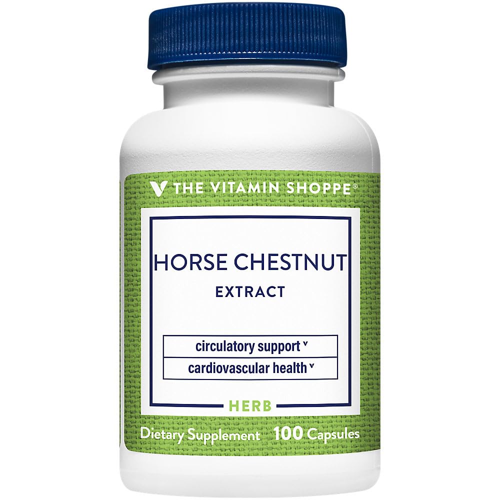 Horse Chestnut Extract 260mg - Herbal Supplement with 22% Aescin, Supports Vein & Vascular Health (100 Capsules) by The Vitamin