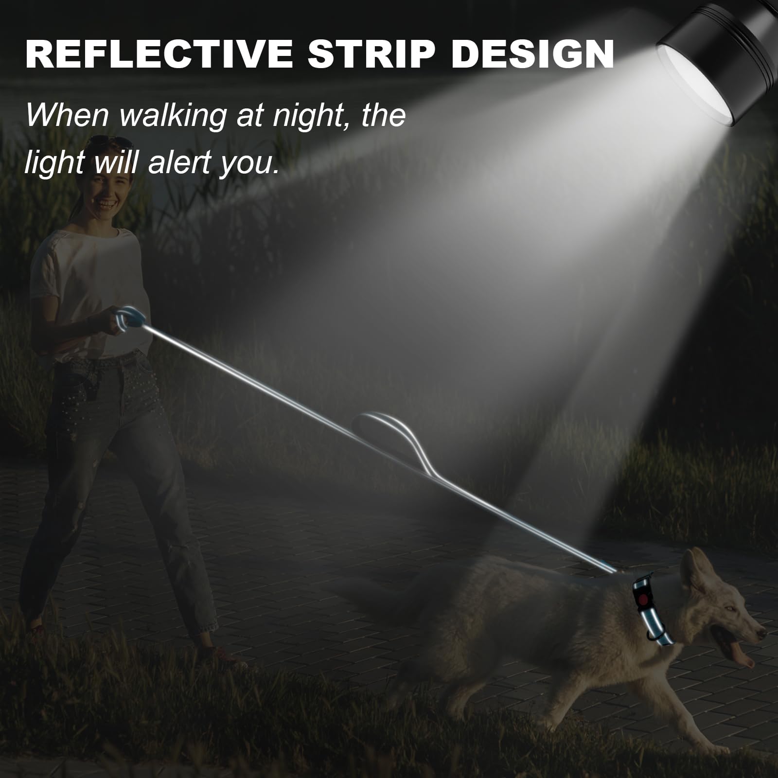 Dog Leashes For Large Dogs Heavy Duty, Double-Sided Reflective Dog Leash For Large Dogs Walking, Padded Handle Nylon Reinforced