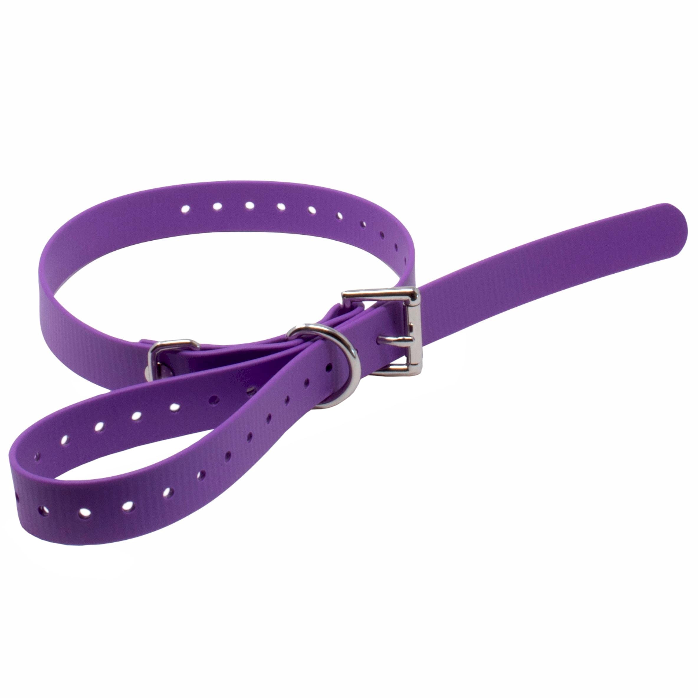 Educator Biothane Dog Collar, Waterproof, Odorproof, Metal Buckle And D Ring, Adjustable For Custom Fit, Cool And Comfortable, For Small, Medium, Or Large Dogs, 3/4-Inch, Purple