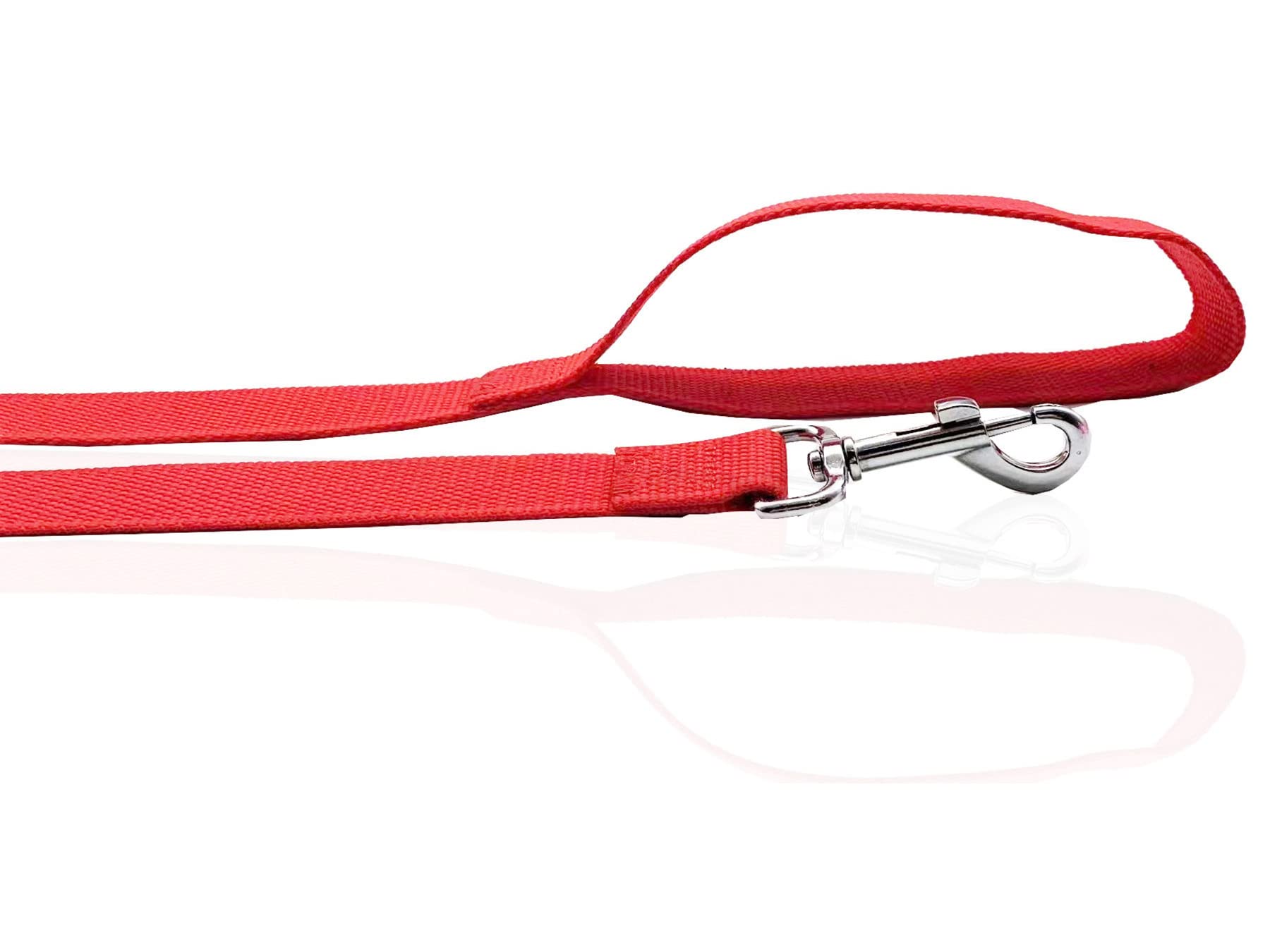 Nylon Dog Leash 4 Ft 5 Feet 6 Foot Long, Walking Training Dog Leashes For Medium Large Dogs, 1 Inch Wide (1'' X 5 Ft, Red)
