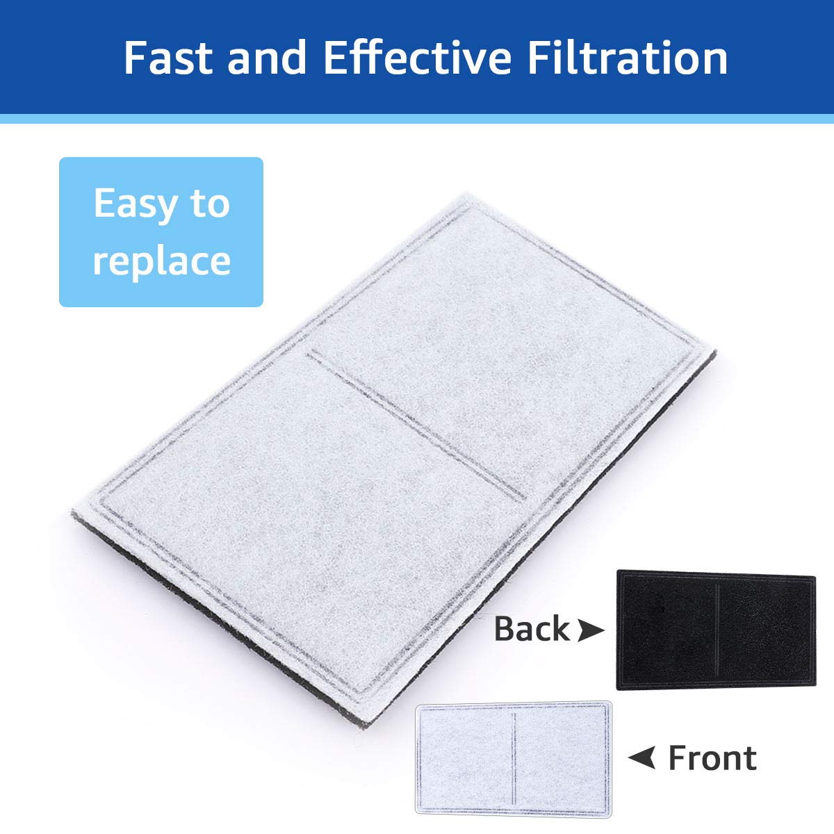 Myfatboss Charcoal Water Filter, Replacement Carbon Filters (2-Chamber) Dog And Cat Water Fountain Filters Compatible With Drinkwell Pet Fountain, 12 Filters