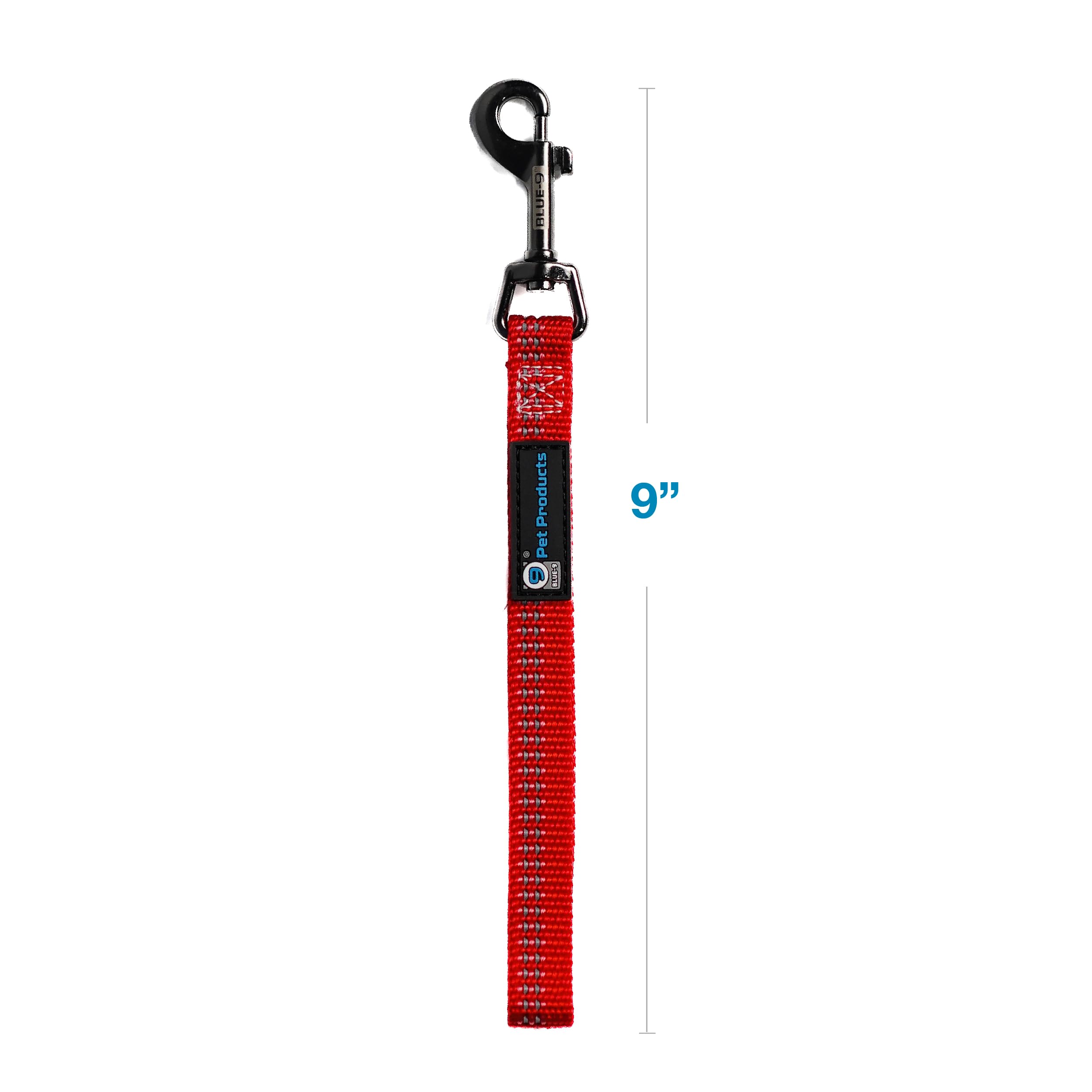Blue-9 Reflective Dog Training Leash, 9 Inch Tab Lead With 3M Reflective Stitching For Obedience, Recall, And Agility Training,