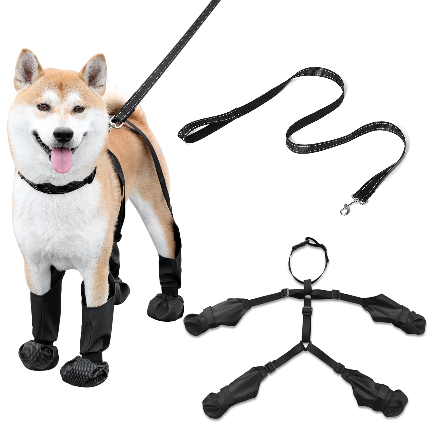 Cotati Dog Suspender Boots Waterproof Dogs Boots & Leggings,Dog Paws Shoes Protectors With Suspenders Small To Large For Snow An
