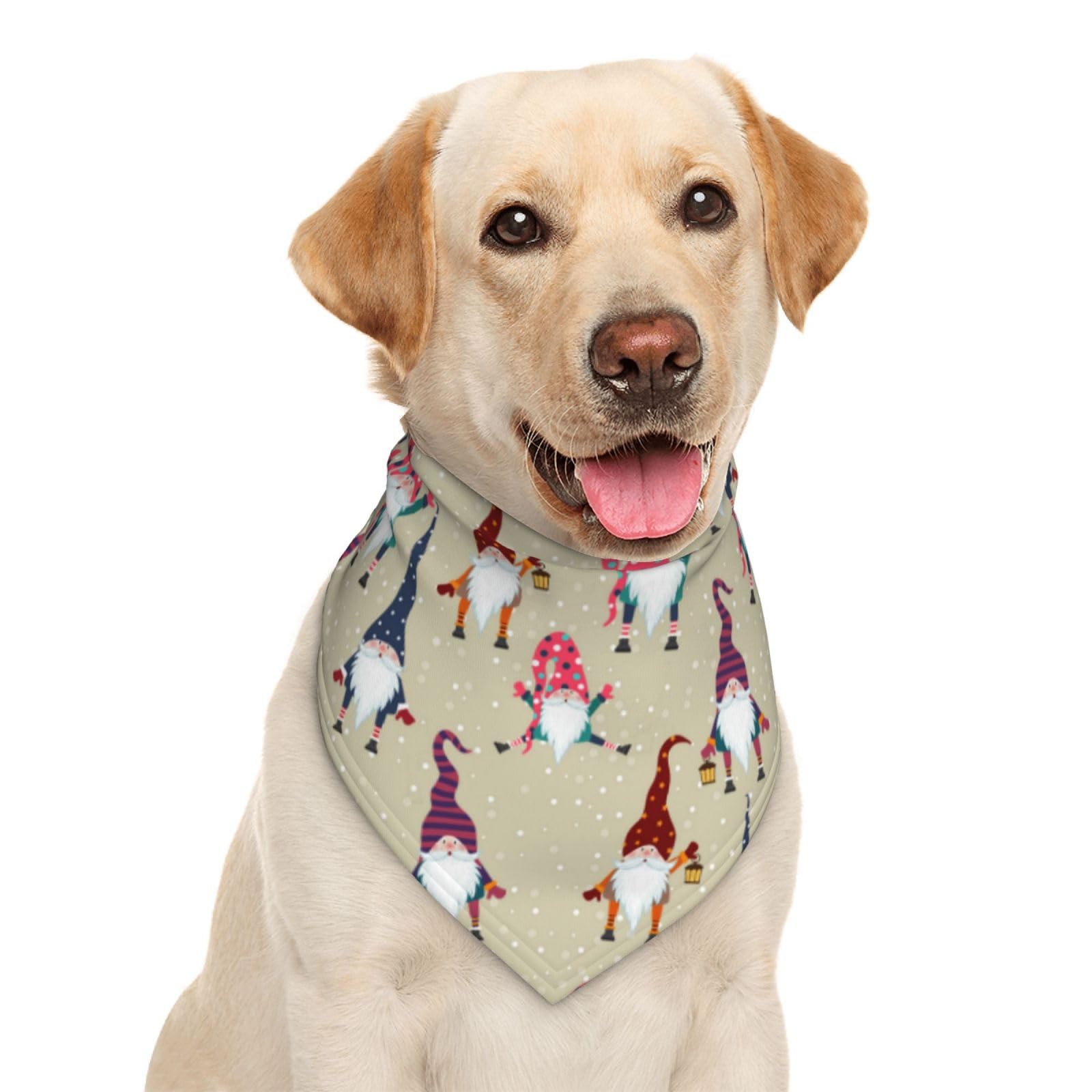 Cute Funny Christmas Gnome Gnomes Casual Funny Funky Dog Bandana Scarf Triangle Bibs Pet Accessories Cat Kerchief