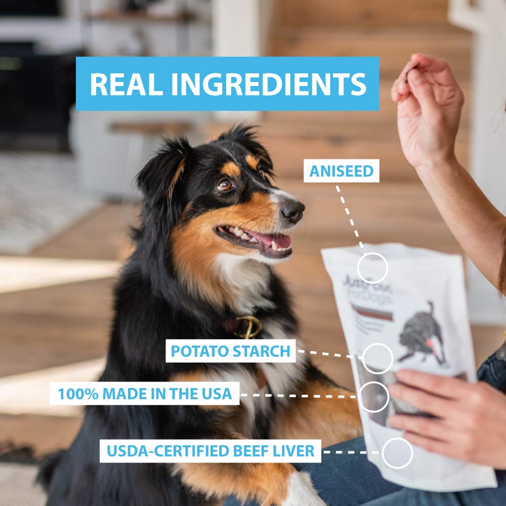 JustFoodForDogs Limited-Ingredient Beef Liver Healthy Dog Treats, Preservative-Free, Made in The USA, 5 oz