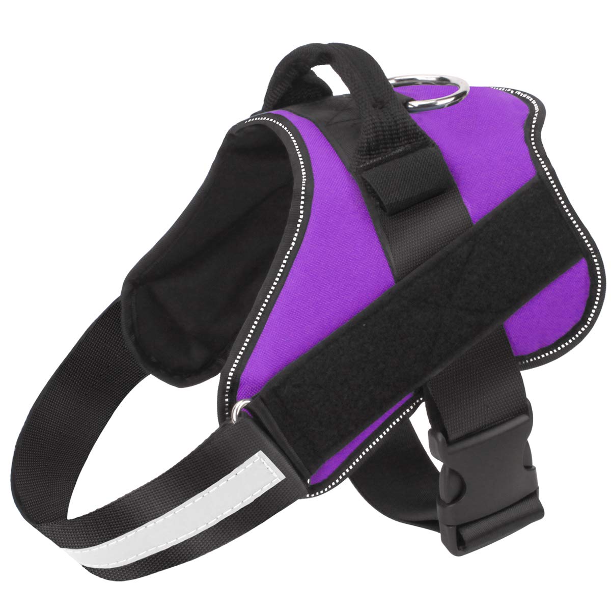 Bolux Dog Harness, No-Pull Reflective Dog Vest, Breathable Adjustable Pet Harness With Handle For Outdoor Walking - No More Pulling, Tugging Or Choking (Purple, M)
