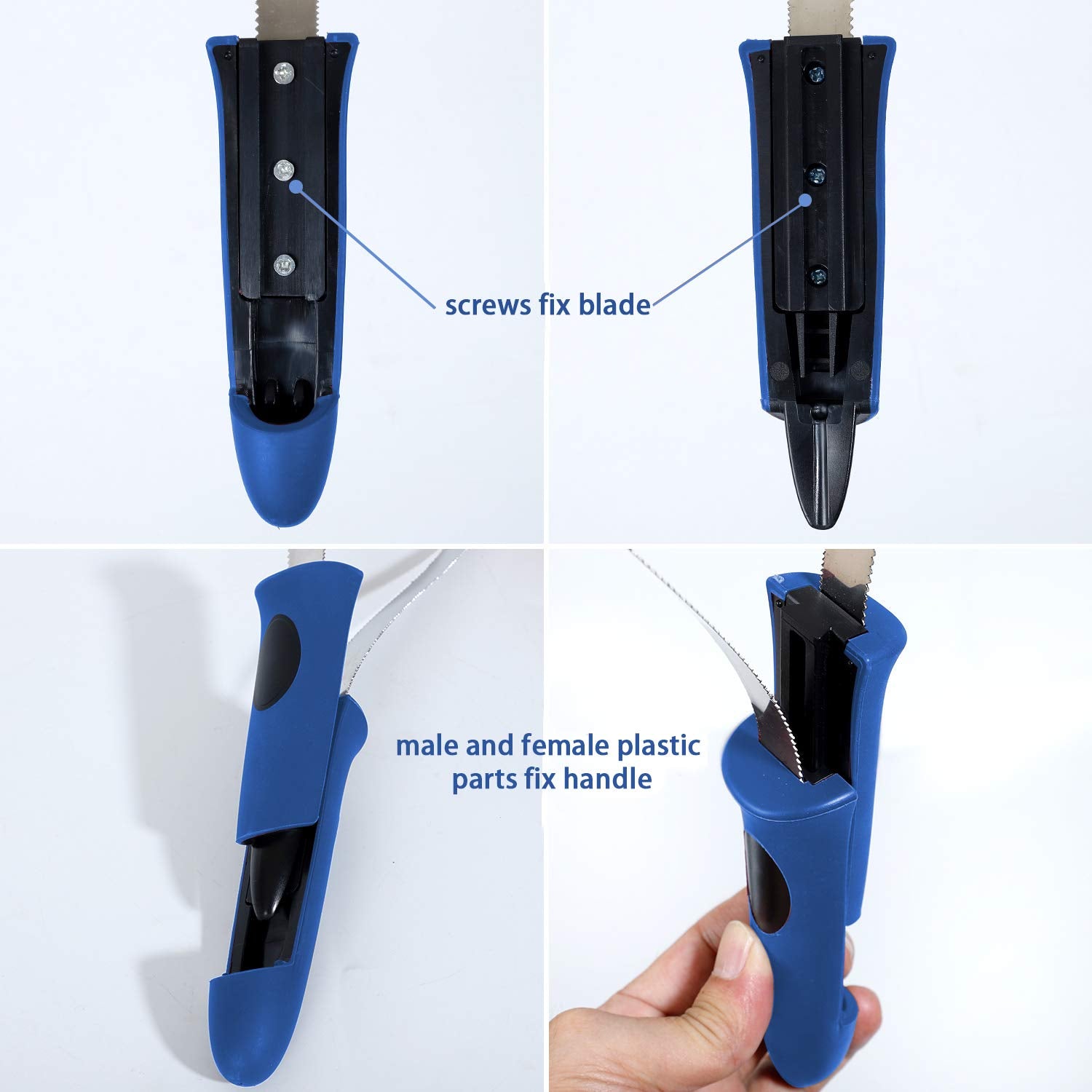 Both Winners Dual-Sided Shedding Blade With Stainless Steel Blade De-Shedding Tool For All Dog Coat Types- Soft Touch Grip (Blue