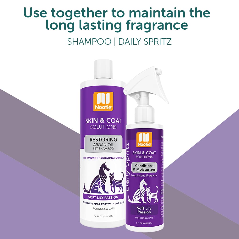 Nootie Foaming Waterless Shampoo for Dogs and Cats, 7-Ounce, Soft Lily Passion