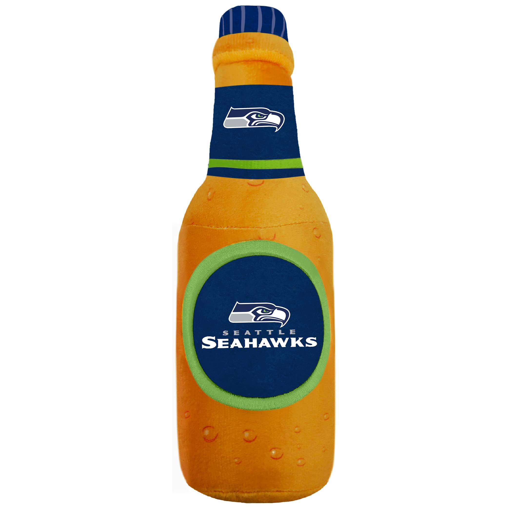 Pets First Nfl Seattle Seahawks Beer Bottle Plush Dog & Cat Squeak Toy - Cutest Stadium Soda Bottle Snack Plush Toy For Dogs & C