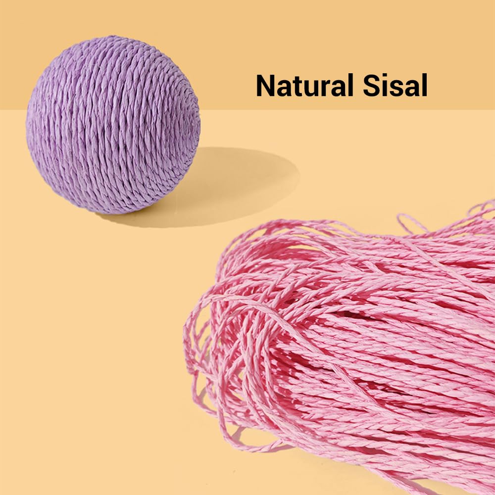 Extra Large 4-Inch Sisal Cat Ball Toy (Pink)