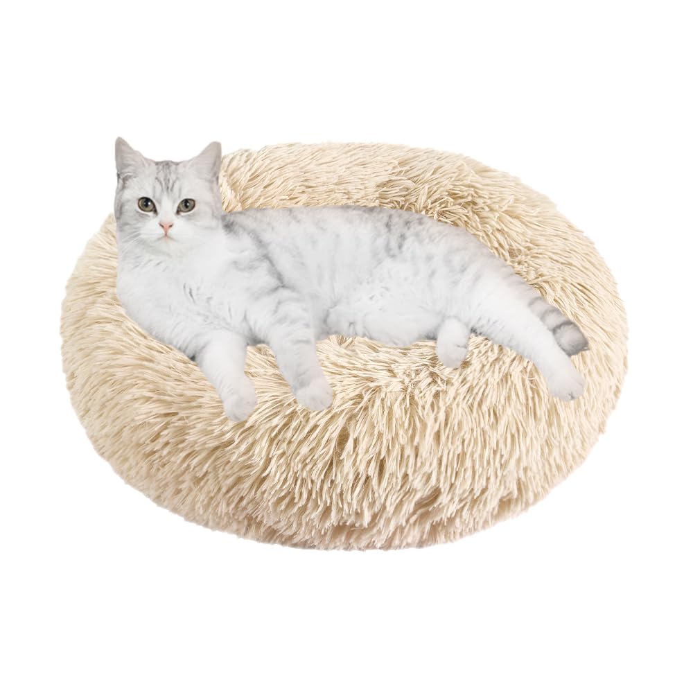 Otoez Kitten Puppy Bed Extra Small Xs Round Dog Cat Beds Anti Anxiety Plush Pet Calming Donut Bed With Non-Slip Waterproof Botto