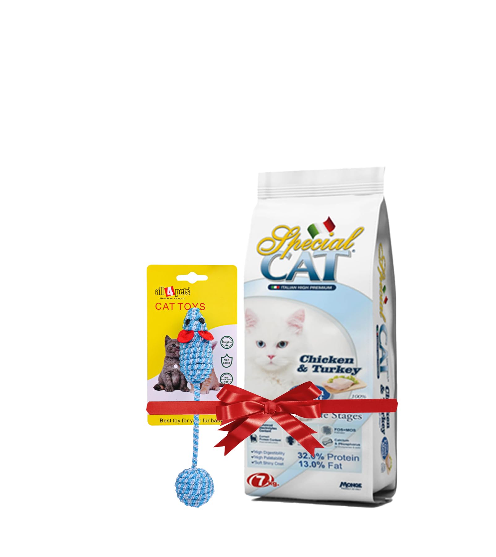 All4Pets Combo Offer Special Cat 7Kg Food And Cat Rope Toy For Happy Happy Tails!