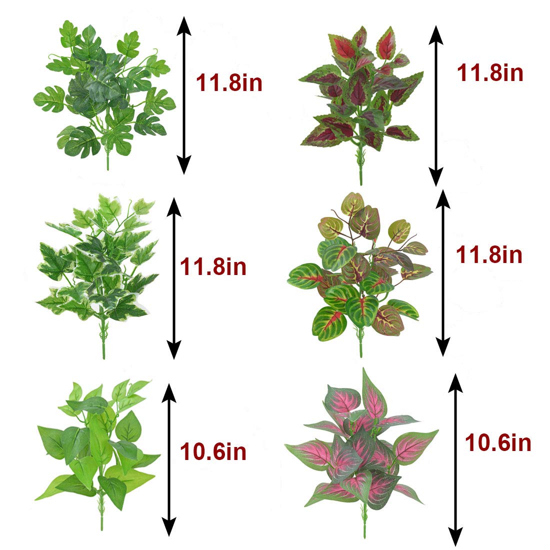 Kathson Reptile Terrarium Plants Hanging Artificial Lizards Habitat Climbing Decorations With Suction Cups Pets Tank Fake Green