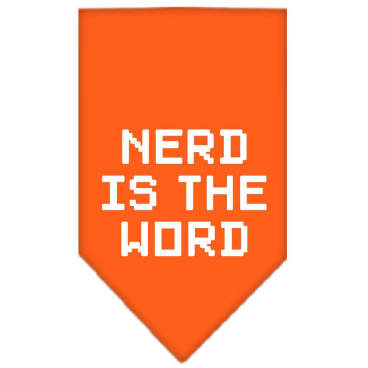 Pet and Dog Bandana Screen Printed, &quot;Nerd Is The Word&quot; Orange Large