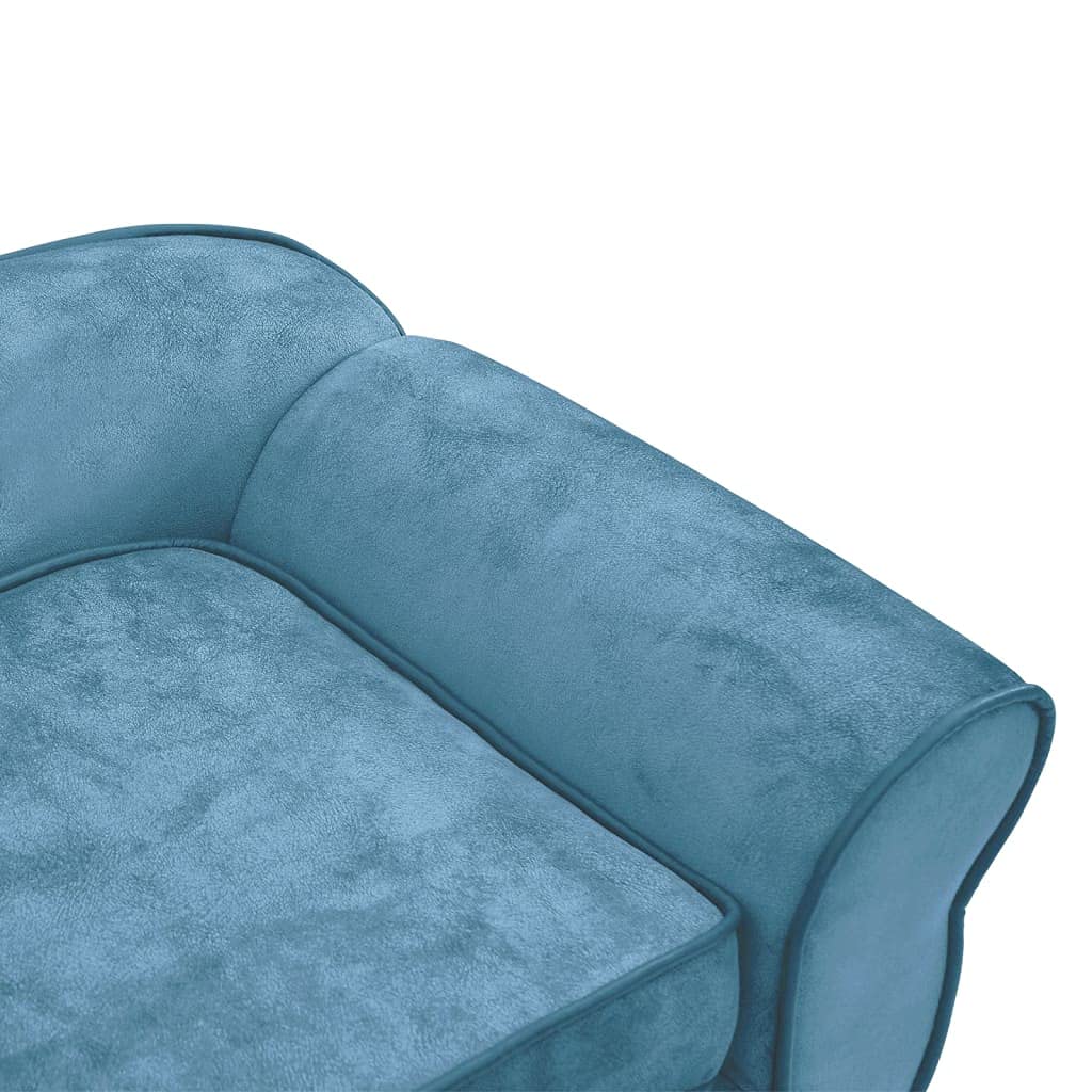 Vidaxl Small Dog Sofa/Cat Couch In Turquoise Plush With Anti-Slip Wooden Frame And Washable Cushion Cover For Poodle, Shih Tzu, And More