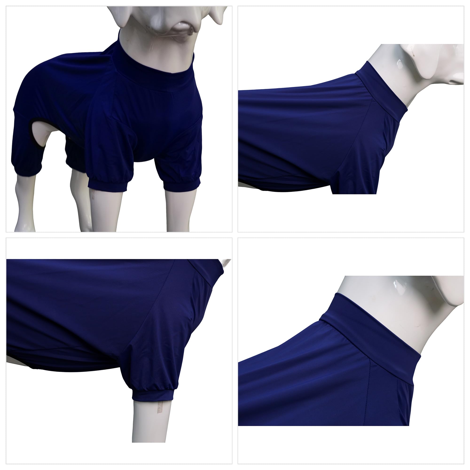 Lovelonglong Dog Jumpsuit With Uv Protection And Quick-Dry Fabric For Spring Summer Pet Pajamas Navy Blue L