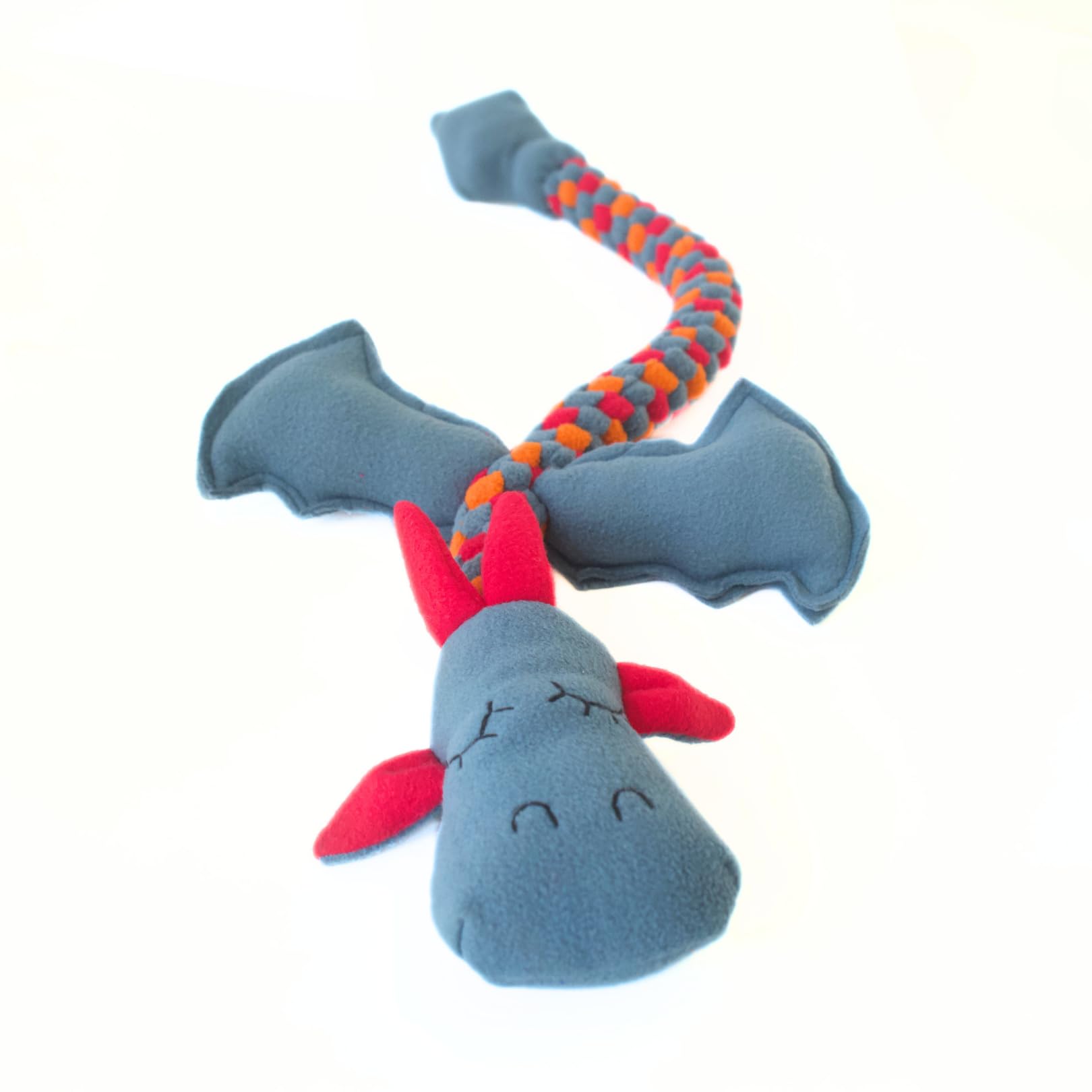For the love of Dog Tugasaur Dog Squeaky Tug Toy For Medium&Large Dogs,Stretchy Up To 2X Length,Durable Fleece With 2 Squeakers,
