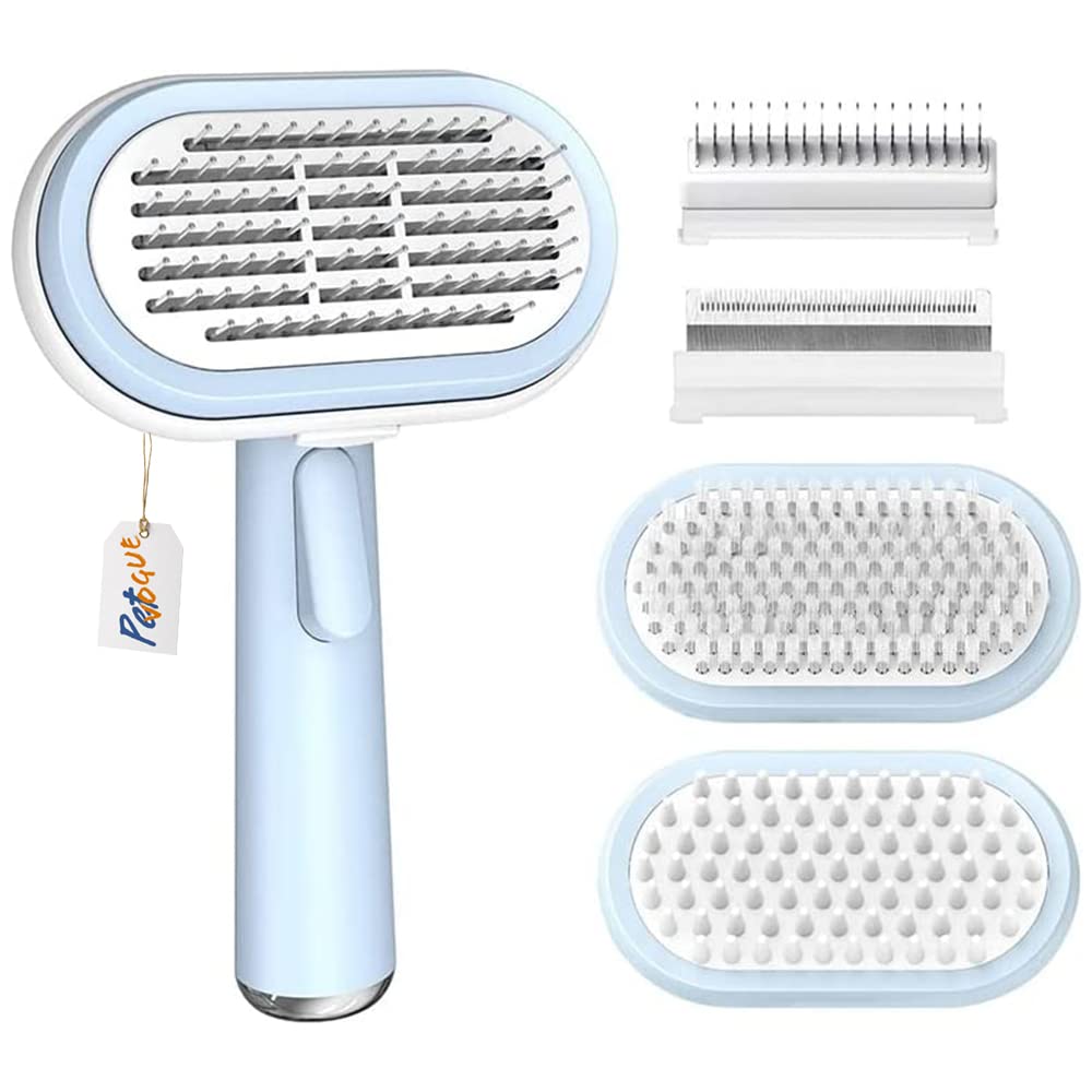 Petvogue 5 In 1 Pet Grooming Kit Deshedding Tool, Dematting Undercoat Rake Brush For Mats And Tangles Removing, Slicker Brushes 