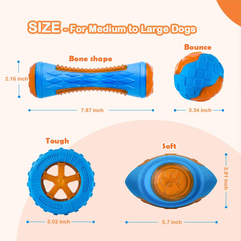 CoubonTail Dog Squeaky Toys, Pool & Beach Toys for Interactive Fetch & Play, TPR