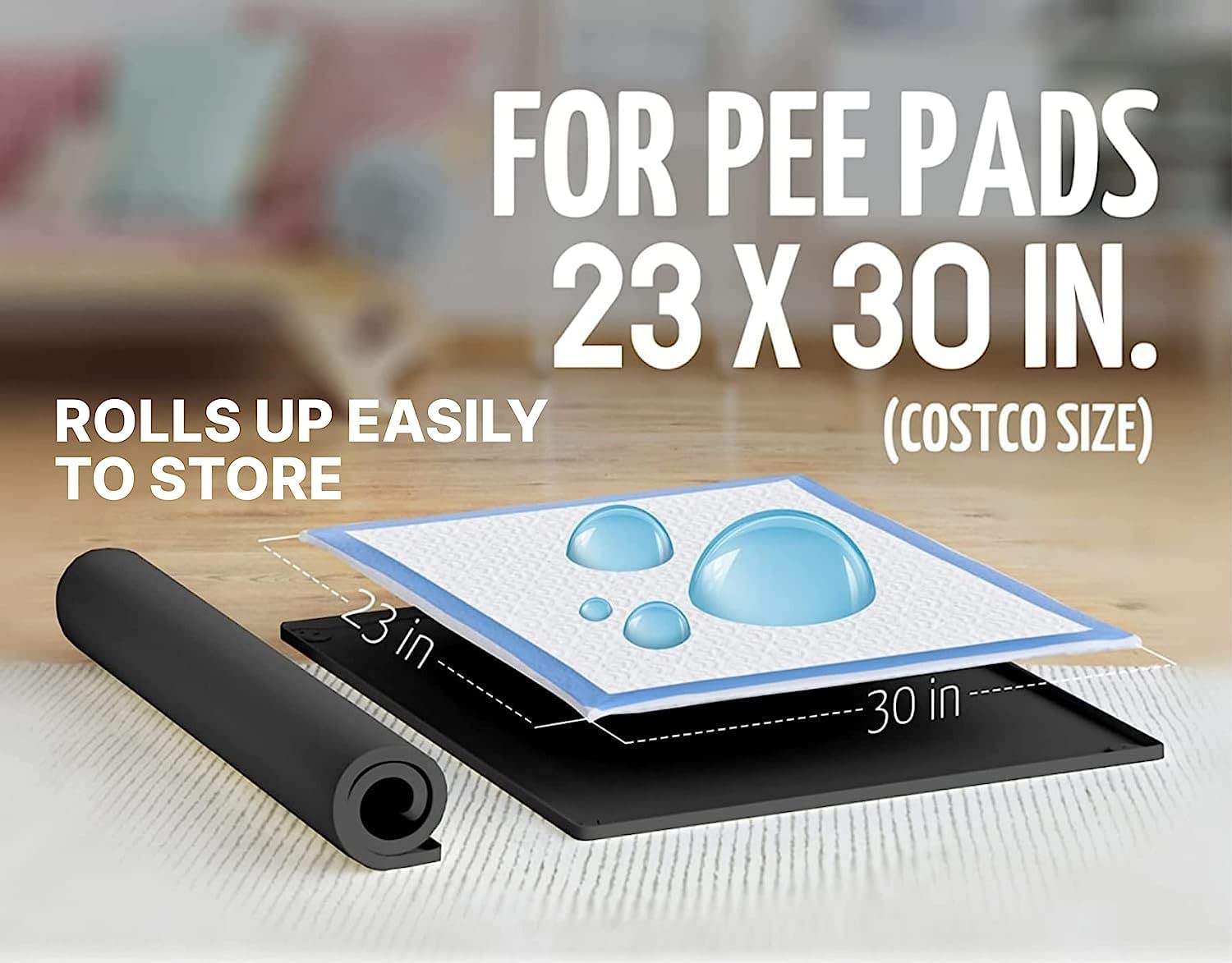 Tidyfriend Pee Pad Holder Tray 30 X 23 Inches, 2 Pack Silicone Dog Potty Tray, Easy To Clean No Spill Dog Potty Training Pad Hol