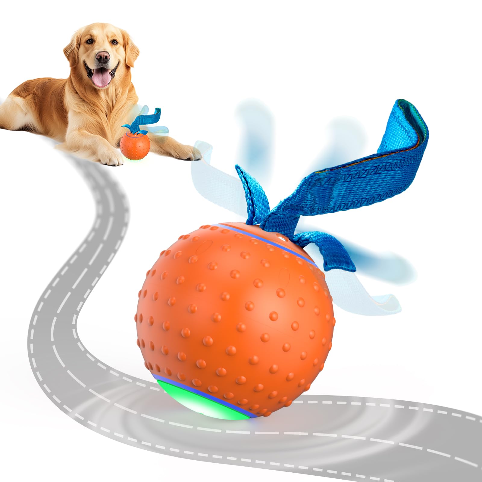 Interactive Dog Ball Toys Electric Automatic Moving Dog Toys To Keep Them Busy Rechargeable Smart Rolling Dog Squeaky Ball For L