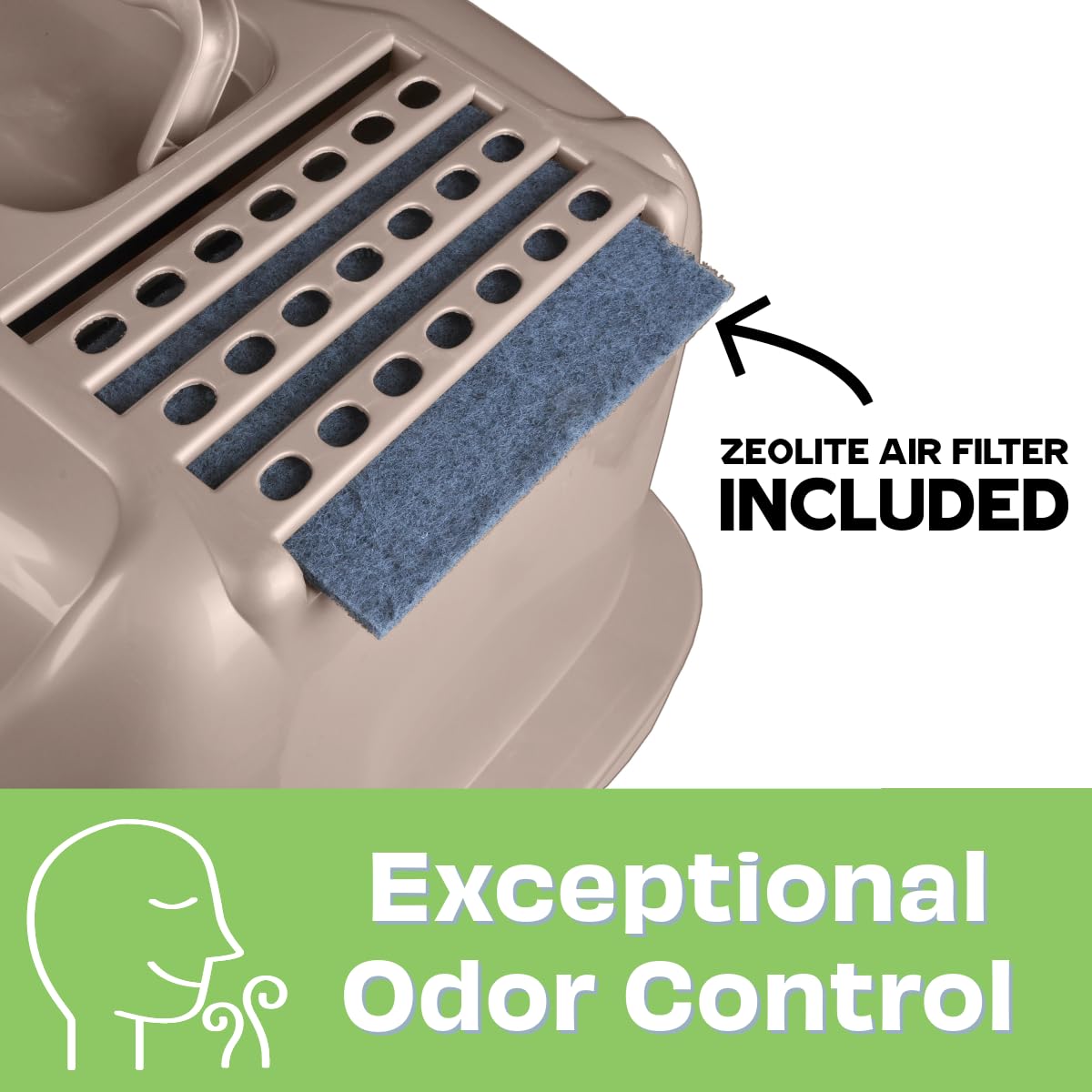 Van Ness Pets Odor Control Large Enclosed Sifting Cat Pan With Odor Door, Hooded, Beige, Cp66, L (Pack Of 1)