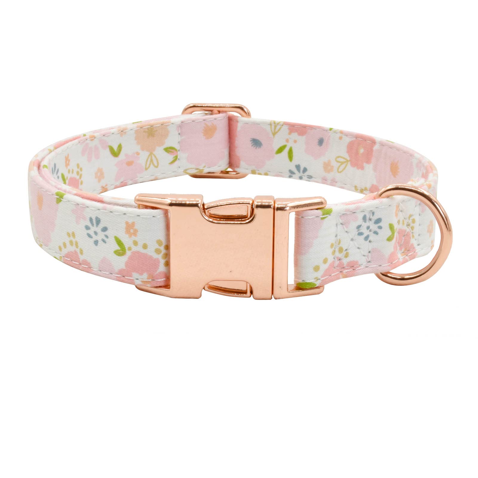 Metal Buckle Dog Collar, Durable Adjustable Dog Collar Soft For Small Medium Large Dogs (Pink Flowers, M(13-18In)