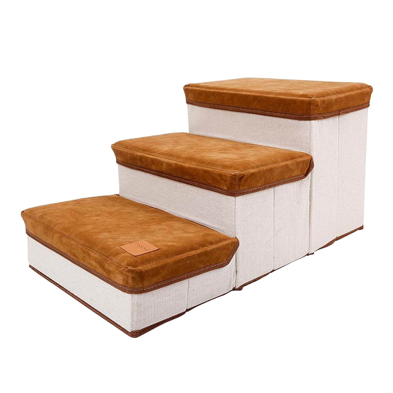 Small Dog Cats Pet Stairs 3Step for Pet Cat Dog Puppy Climbing Brown
