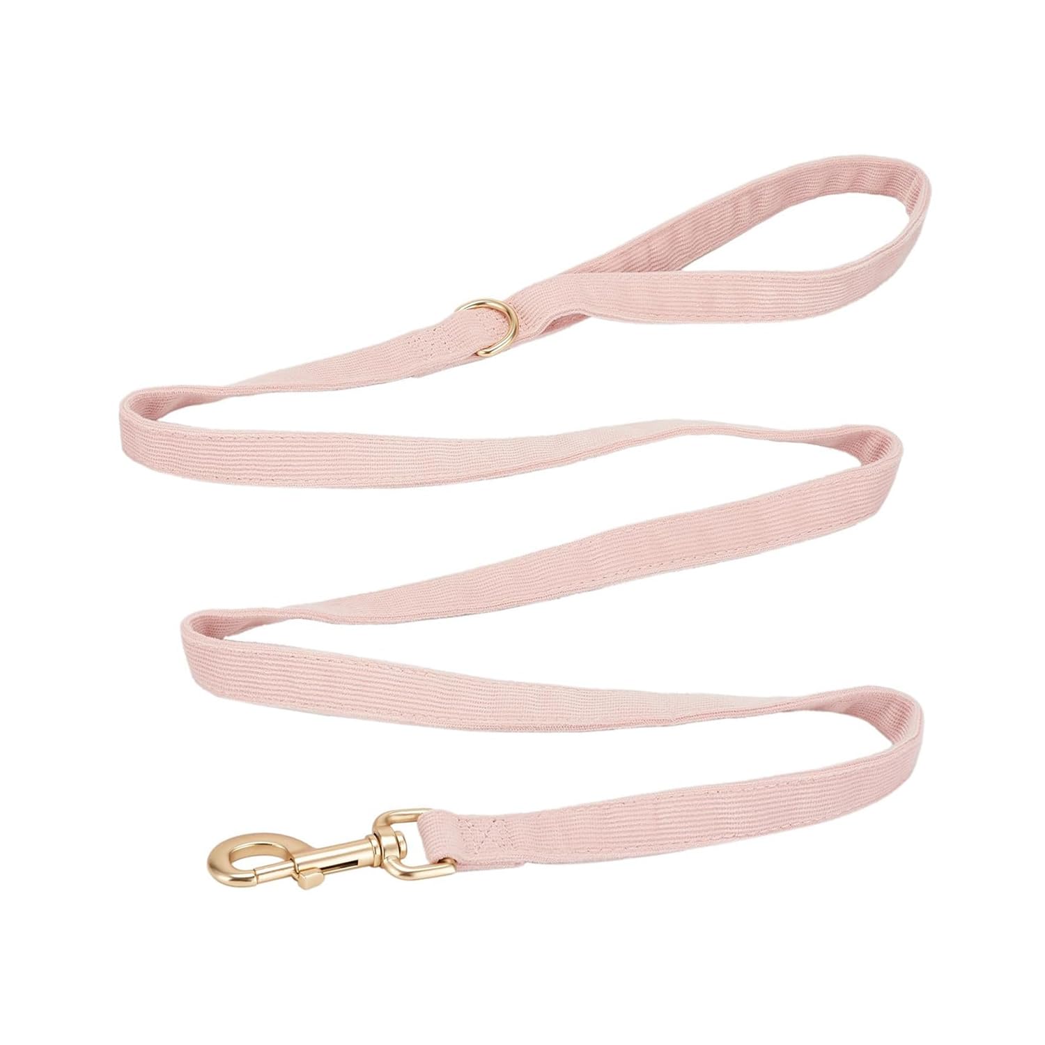 Petiry Soft Corduroy Fibric Dog Leash, 5 Feet Length Lead With Heavy Duty Rotating Hook, For Medium Large Dogs.(M,Light Pink)