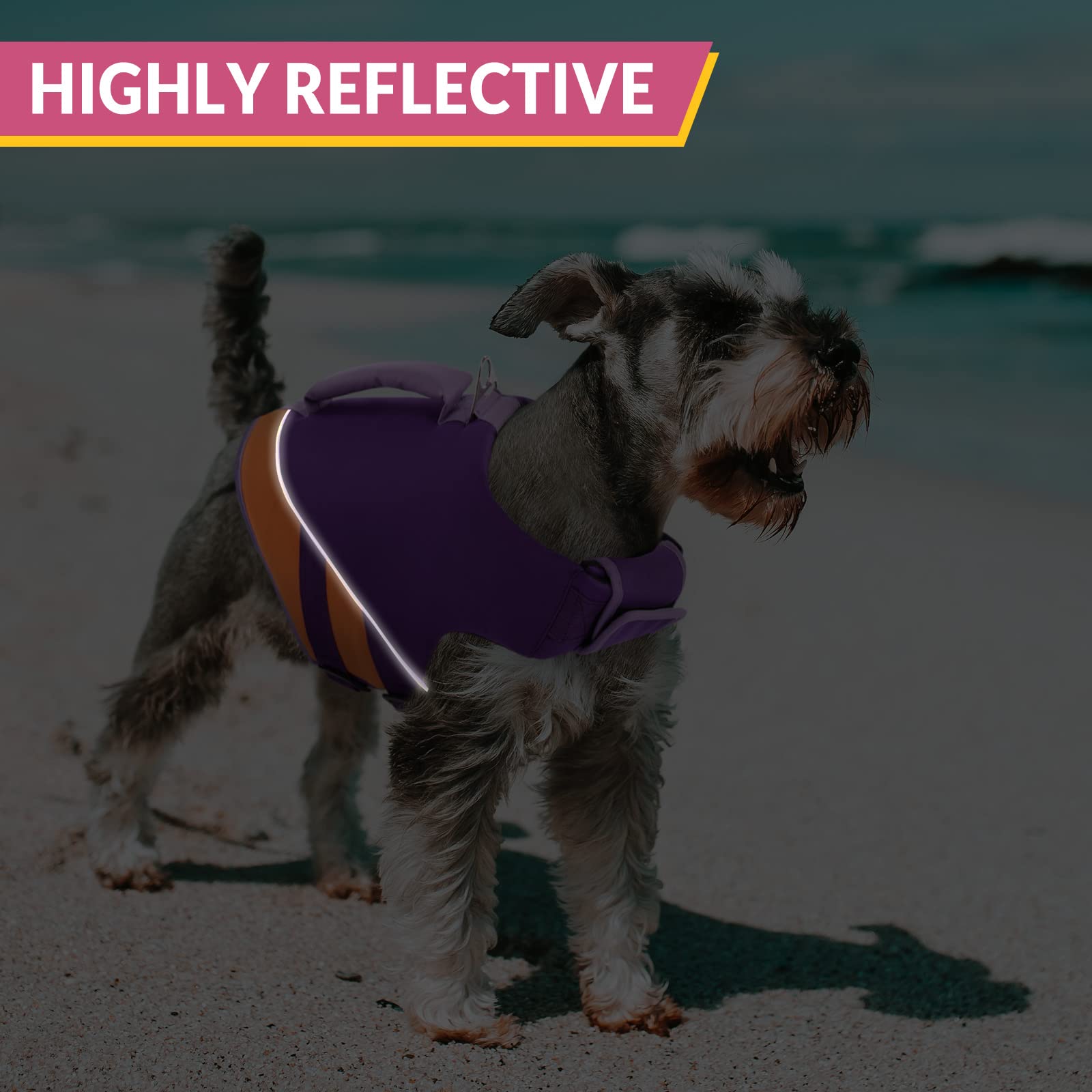 Queenmore Dog Life Jacket,Dog Life Vest For Swimming Boating,Life Jackets For Large Medium Dogs,Ripstop Pet Life Vests With Stro