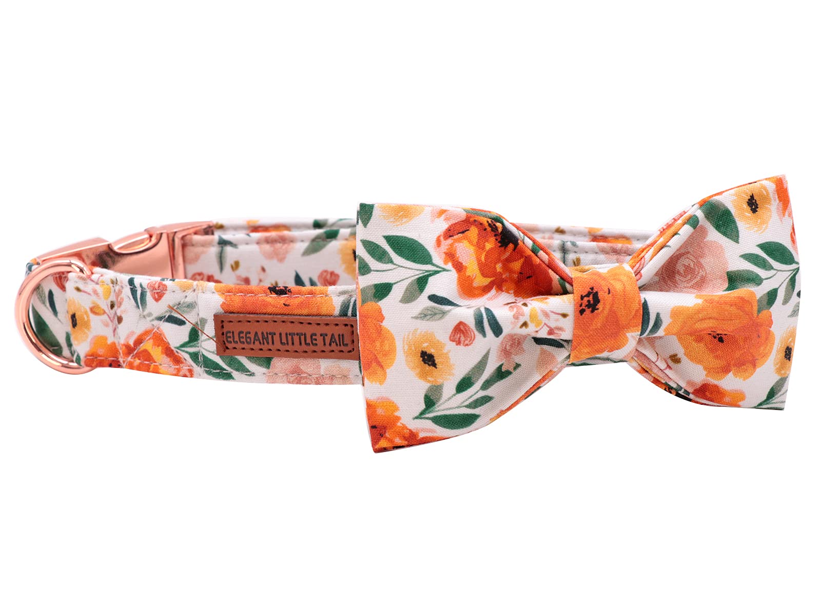 Elegant Little Tail Floral Dog Collar With Bow, Comfotable Dog Bowtie, Bowtie Dog Collar Adjustable Girl Dog Collars For Small M