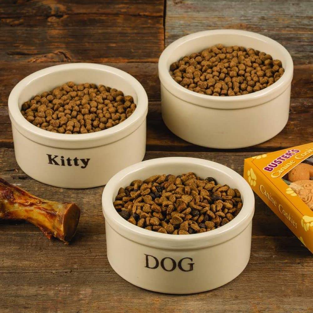 Ohio Stoneware Pet Animal Feeder Crock Bowl - Heavy Duty With High Gloss Finish, 5 Inch Inner And 6 Inch Outer Diameter
