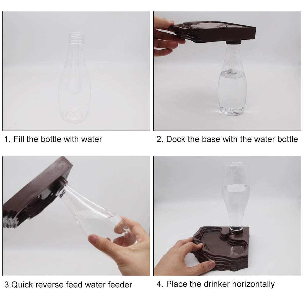 Slson Reptile Water Feeder Automatic Water Dispenser Waterer 13.5Oz Feeding Accessories For Turtle Bearded Dragons Lizards Gecko