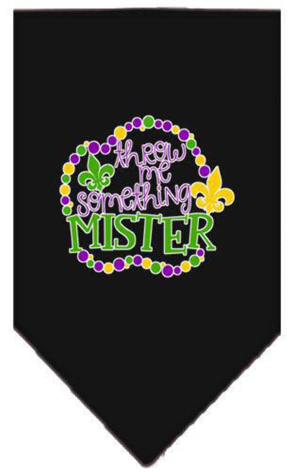 Mirage Pet Product Throw me Something Screen Print Mardi Gras Bandana Purple Large