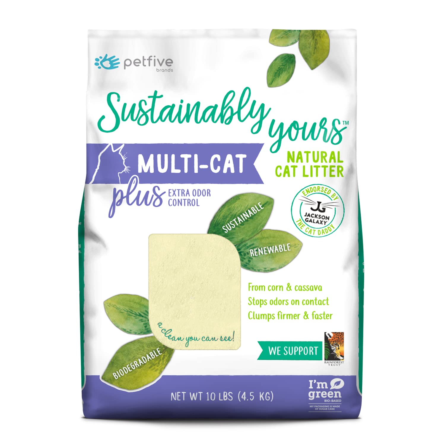 Sustainably Yours Natural Cat Litter, Multi-Cat Plus, 10 Lbs