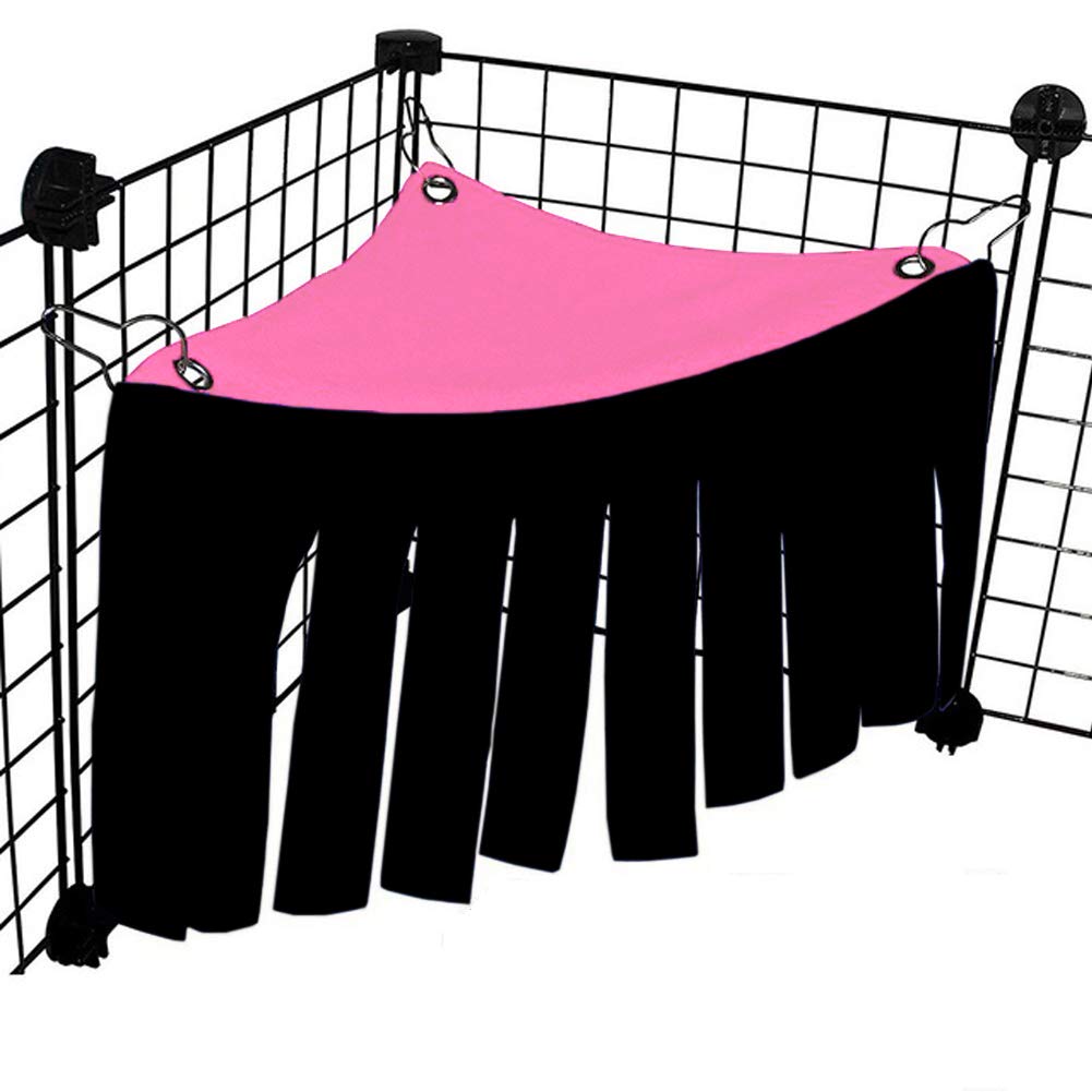 Leerking Small Animals Corner Bed Guinea Pig Hideaway Cage Triangular Hammock Rat Chinchilla Ferret Hideout Toys For Hamster Hedgehog Small Bunny Birds Pink