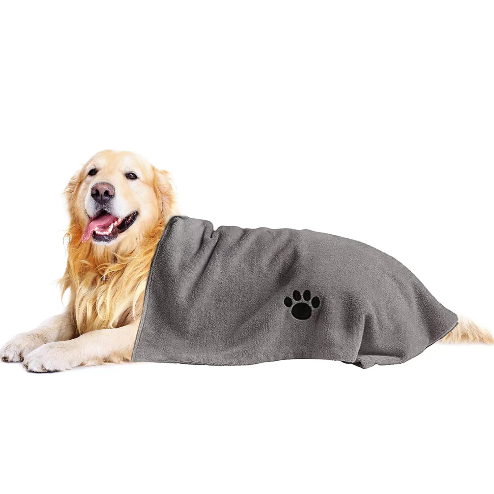 Puomue Microfiber Dog Towels for Drying Dogs, Super Absorbent and Soft Pet Grooming Towel, 40 Inch X 23.6 Inch, Perfect Dog Show