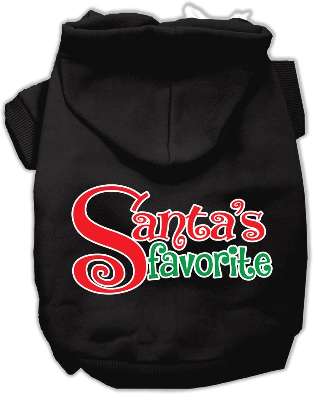 Mirage Pet Products Santa'S Favorite Screen Print Pet Hoodie, Size 18, Black