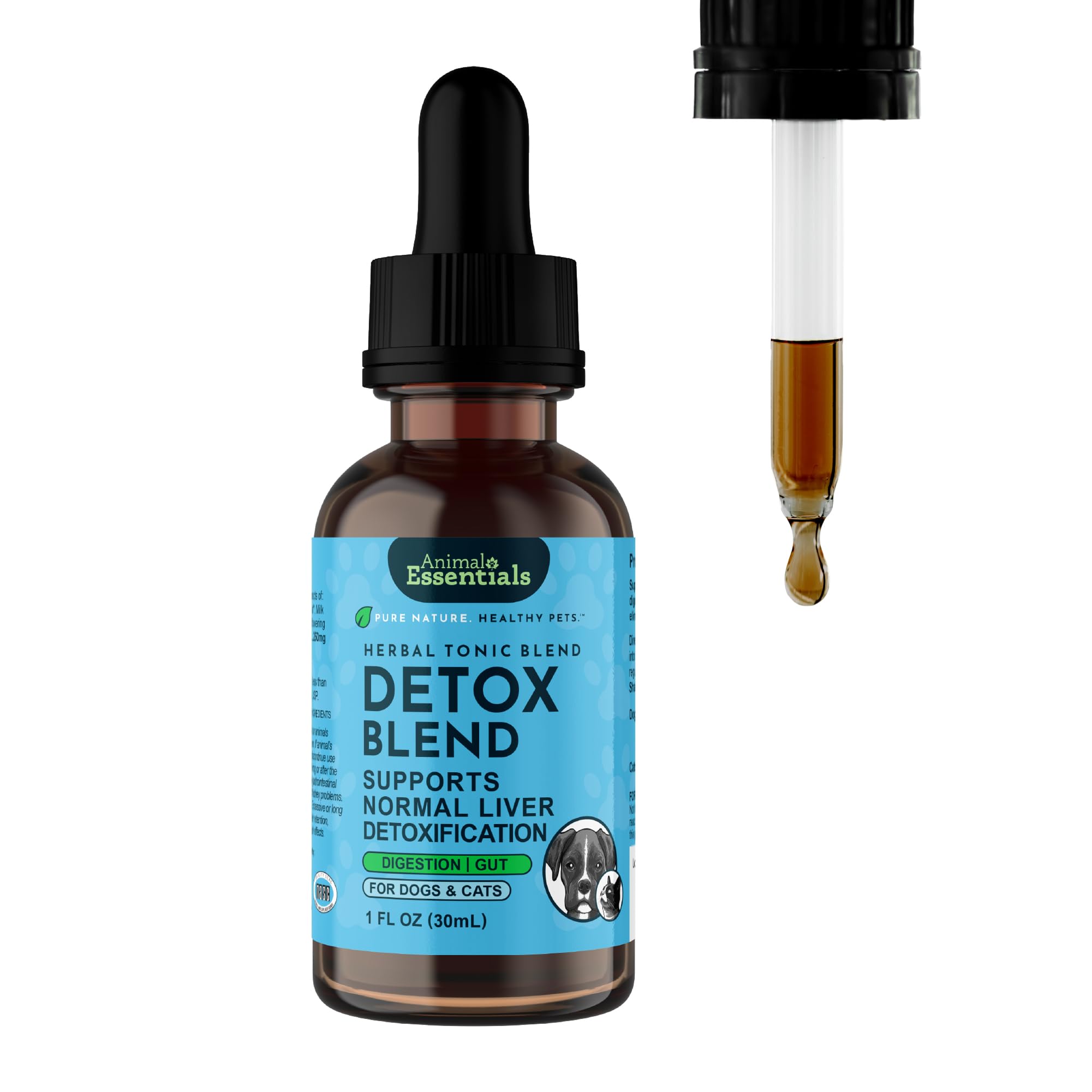 Animal Essentials Detox Blend - Liver Support for Dogs & Cats, Liver Supplement, Herbal Formula, Organic Human Grade Herbs, Vet 