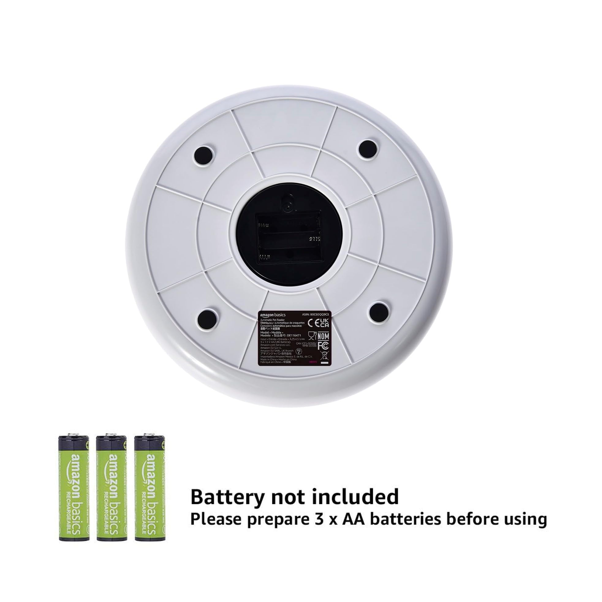 Amazon Basics Automatic Pet Feeder With Cooling Pack, 31.5 X 31.5 X 8.3Cm, White