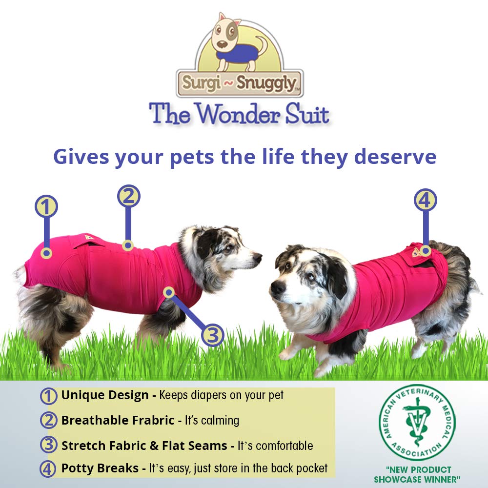 SurgiSnuggly Disposable Dog Diapers Keeper Use with Female Dog Diapers for Heat Cycle Or Pet Incontinence Made with American Tex