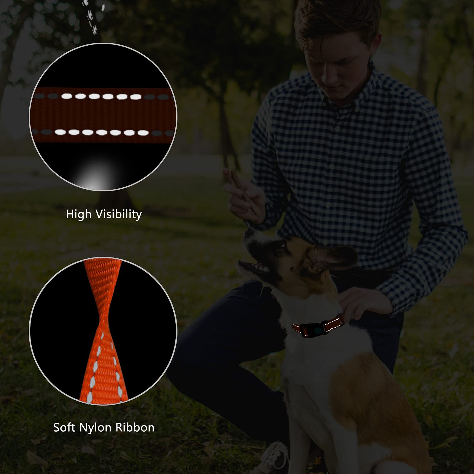 Martingale Dog Collar And Leash Set Martingale Collars For Dogs Reflective Martingale Collar For Small Medium Large Dogs(Orange&