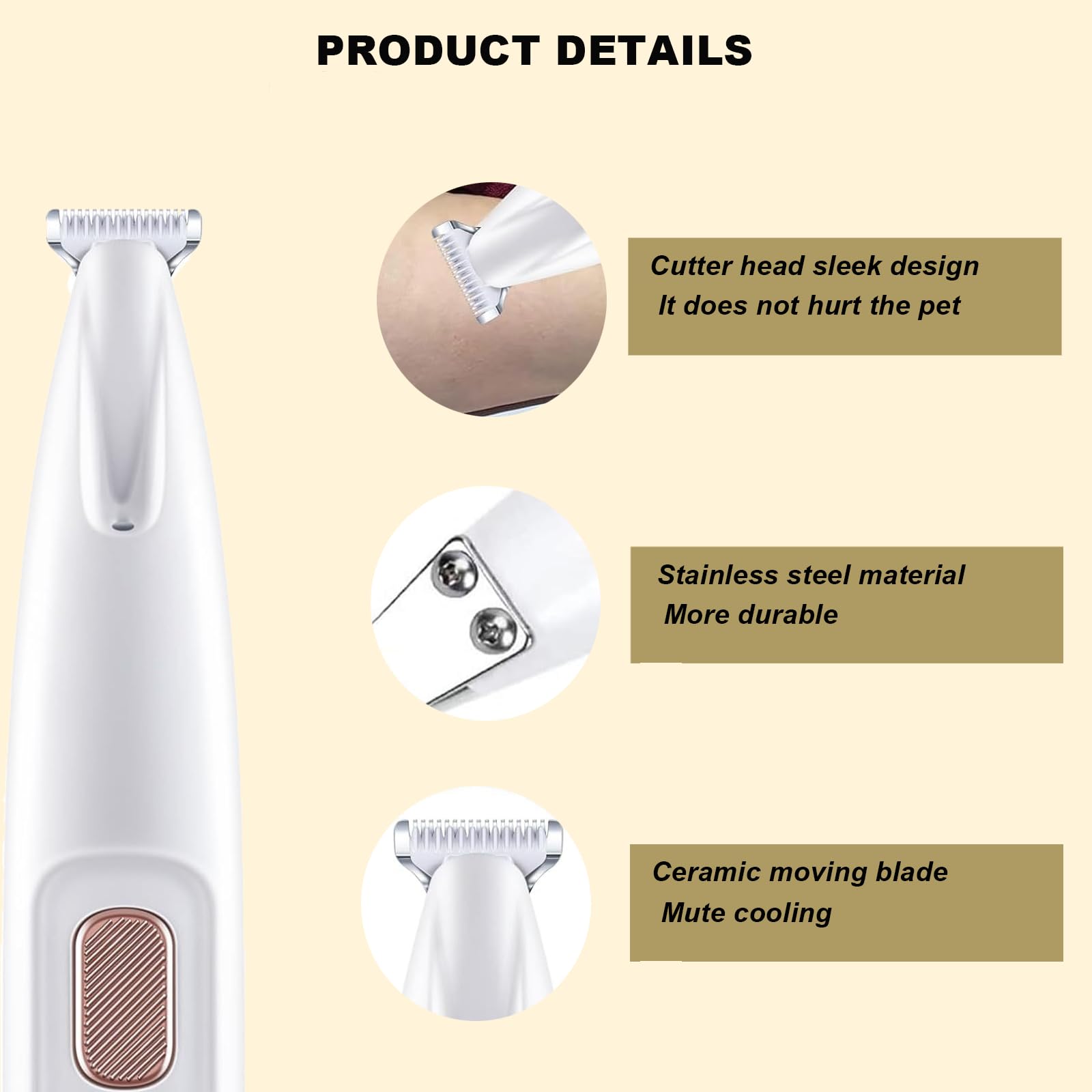Generic Saffory Dog Trimmer, Pet Claw Trimmer With Led Light, Low Noise Usb Rechargeable Pet Clipper. Suitable For Dogs And Cats