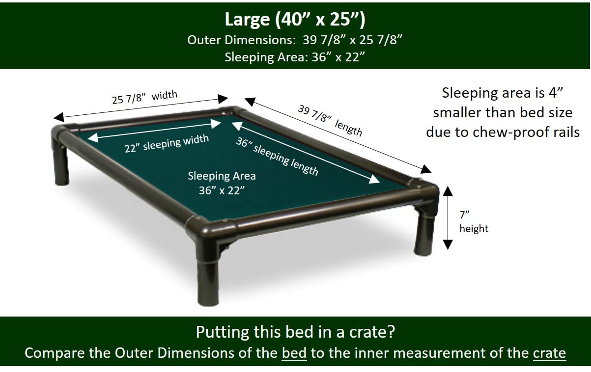 Kuranda Chewproof Dog Bed - Walnut PVC - 40'' x 25'' - Heavy Duty Vinyl - Forest
