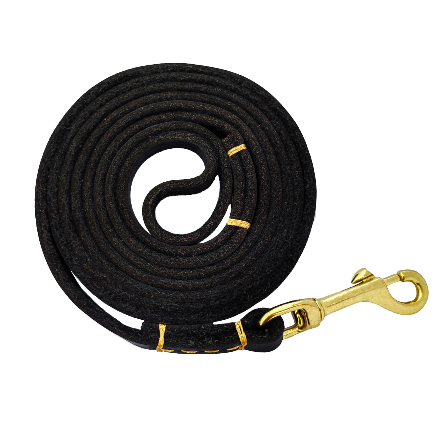 Lwbmg Leather Dog Leash For Small & Medium Dogs - 6Ft Soft Genuine Leather, 3/8'' Width, Black