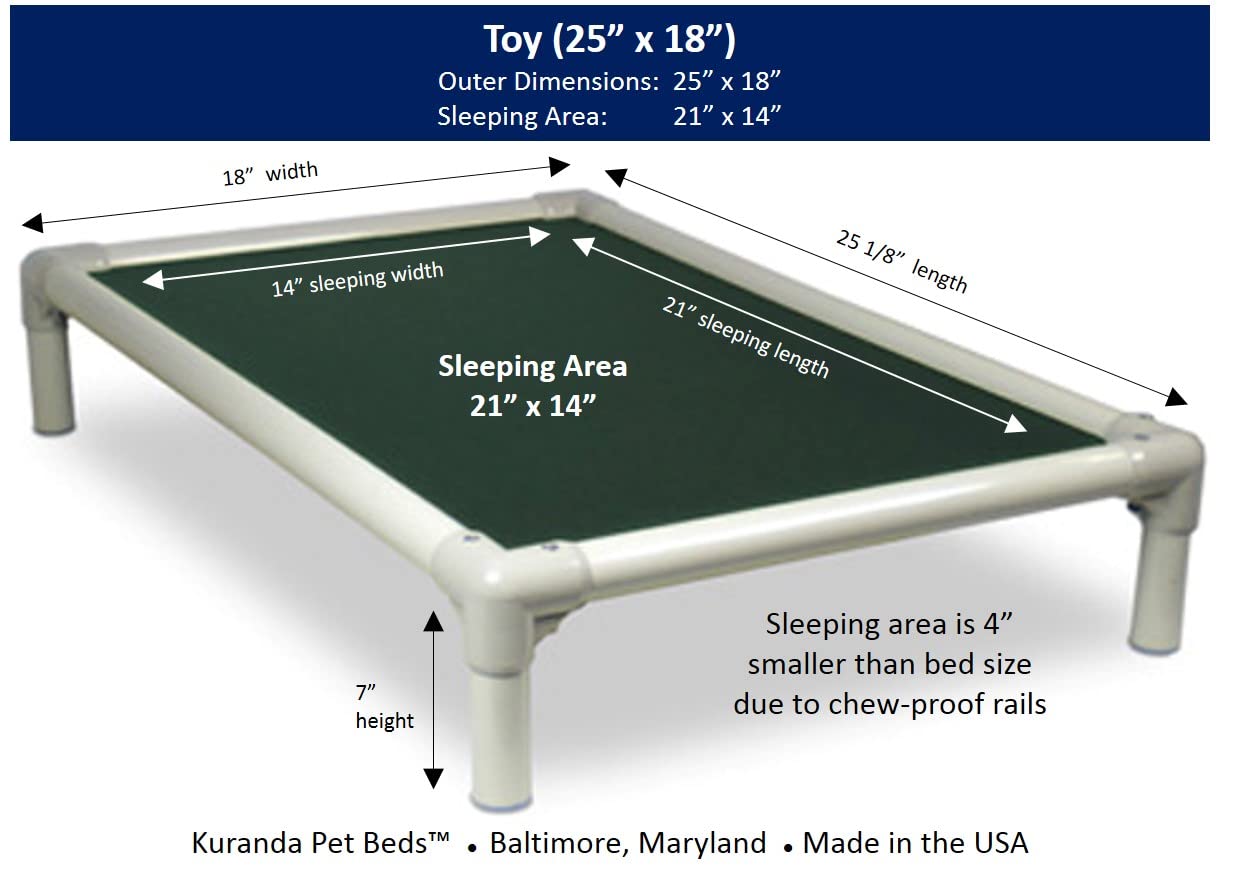 Kuranda Chewproof Bed - Almond PVC - 25'' x 18'' - Heavy Duty Vinyl - Forest